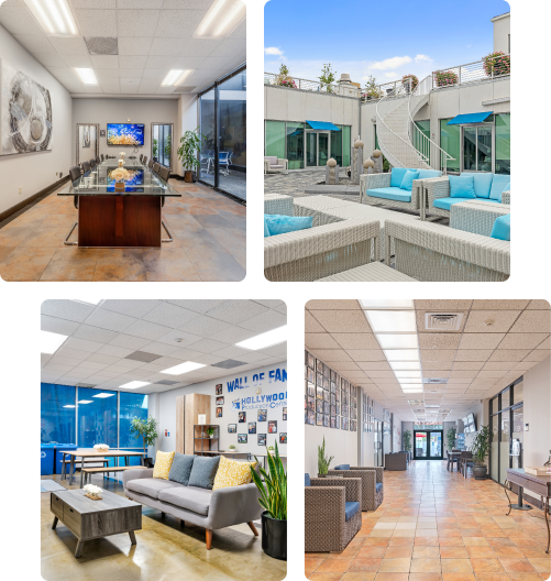 Collage of four different spaces of HPC