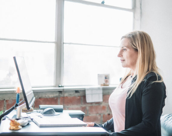 Employee focusing on a work